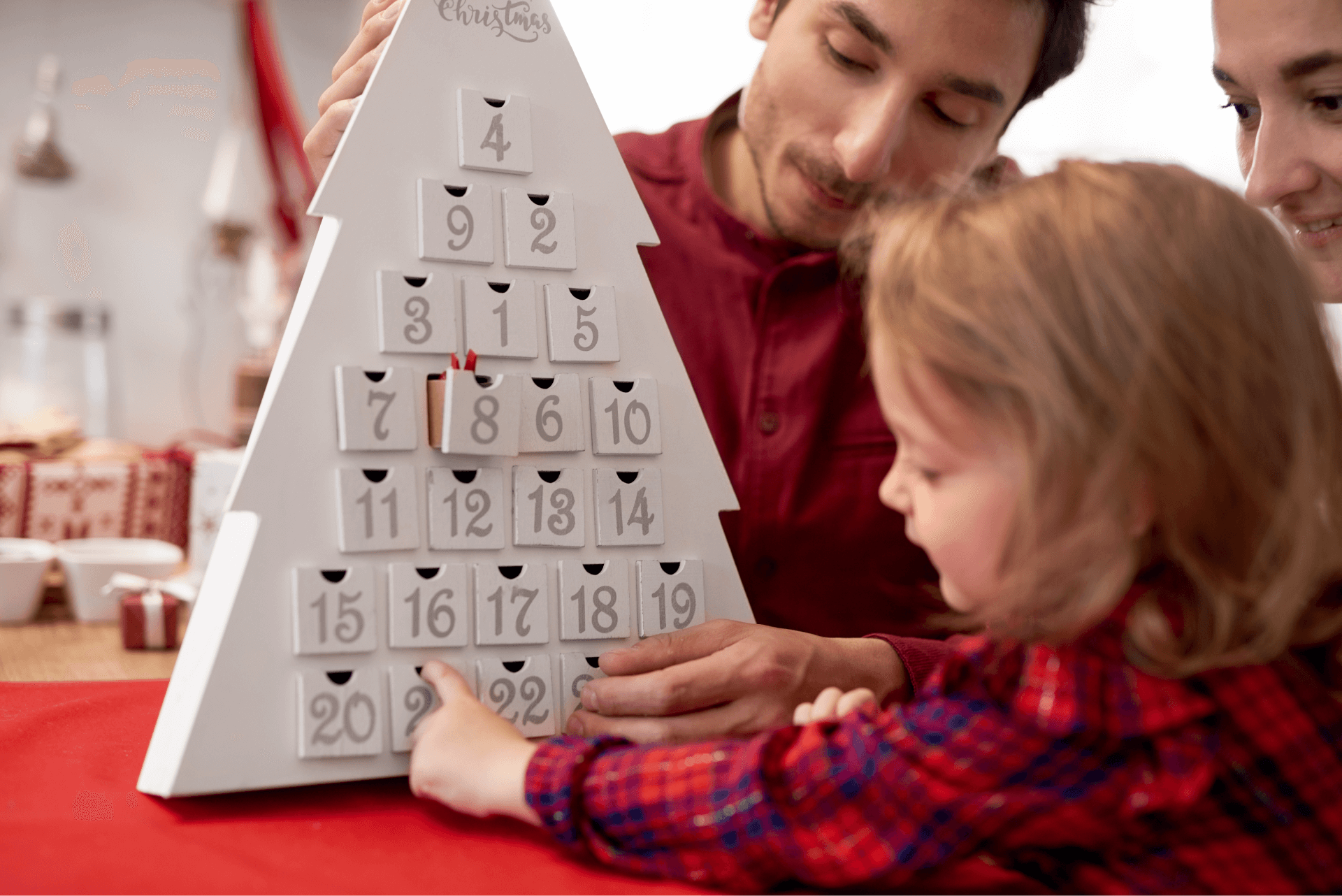 An advent calendar - a common gift for children in France to countdown to Christmas