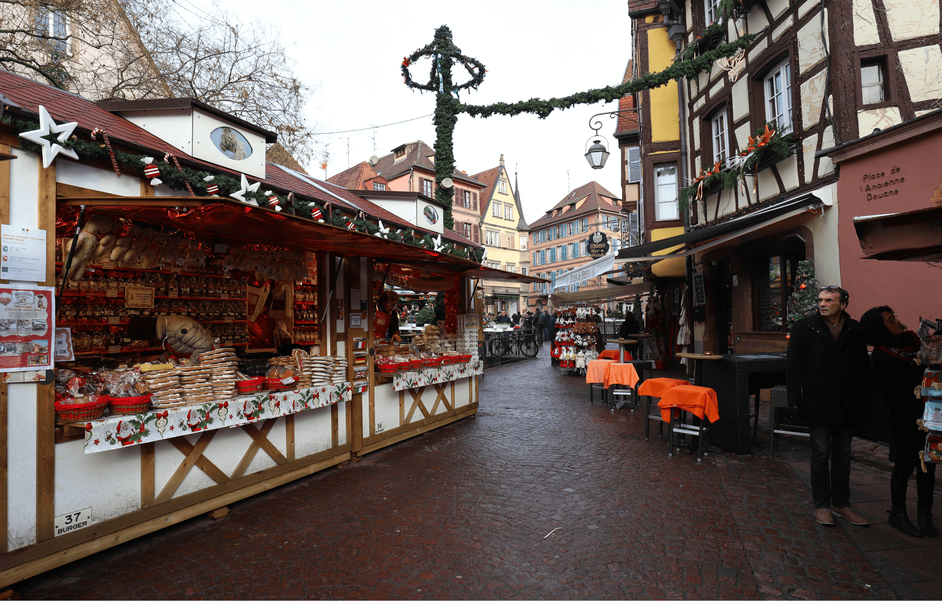 A traditional Christmas market in Colmar, France