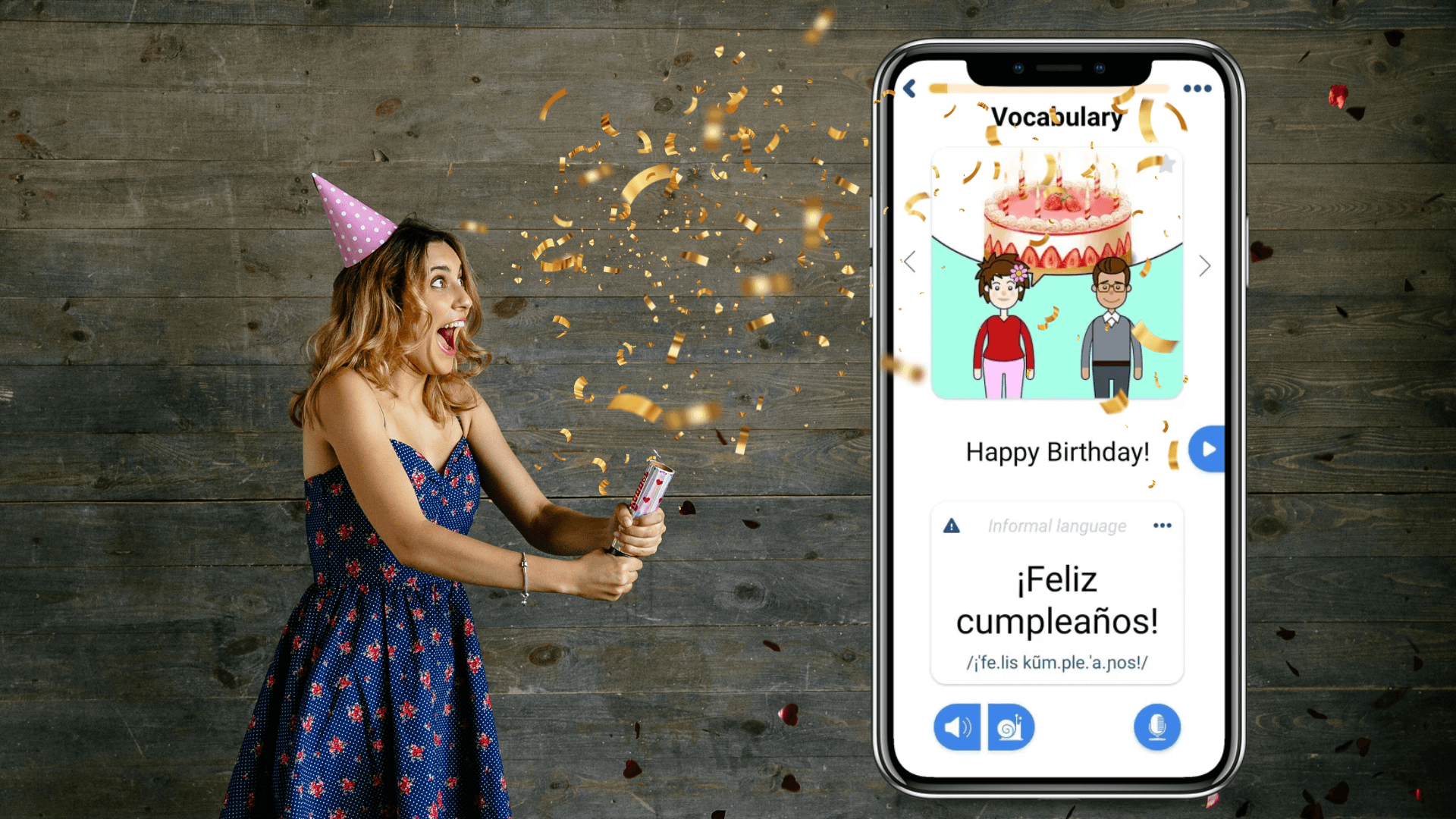 Learning to say "Happy Birthday" in Spanish with FunEasyLearn