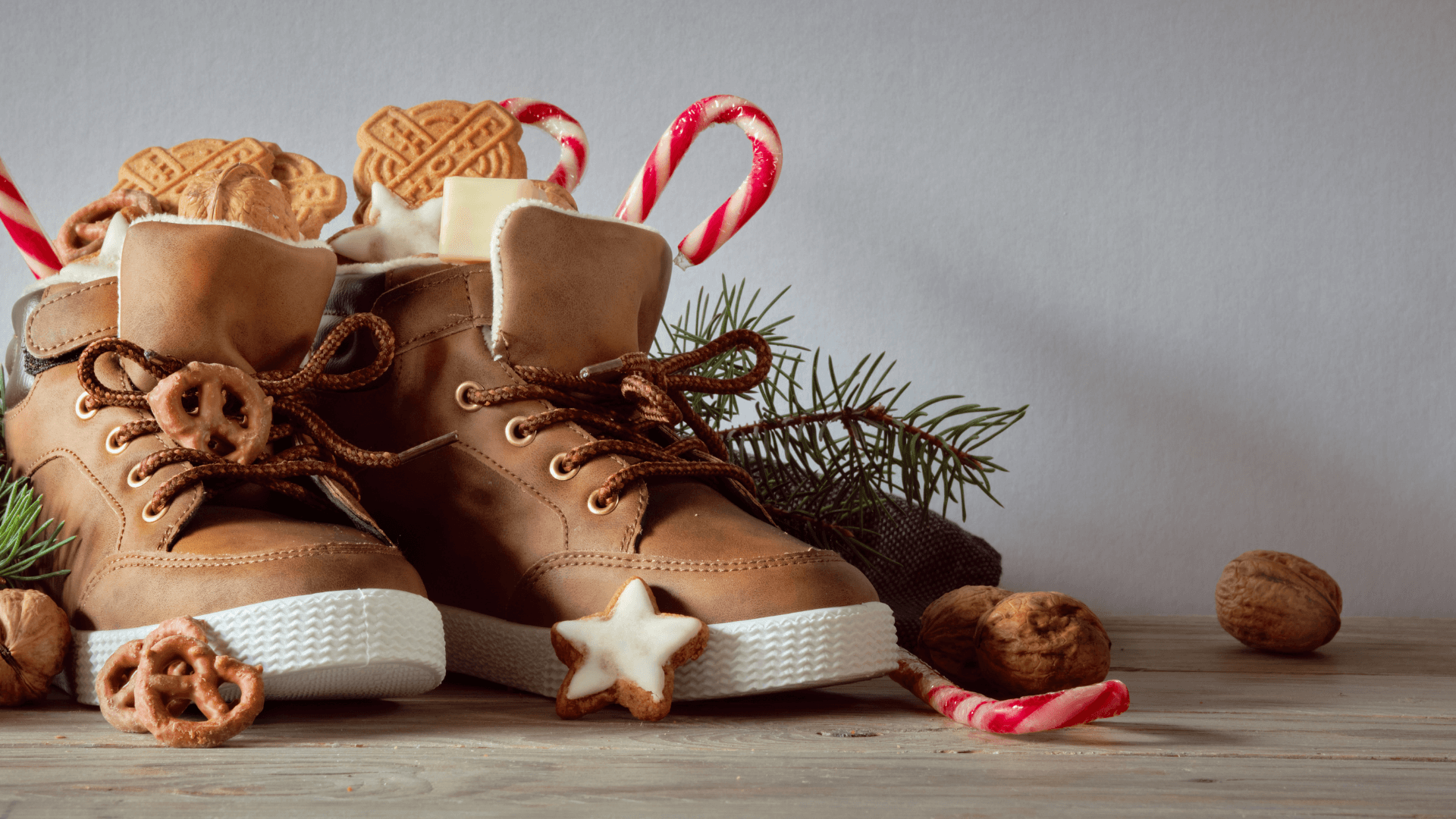 Boots filled with treats for St. Nicholas Day