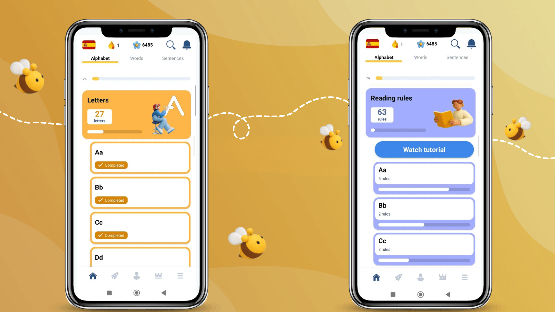 FunEasyLearn Premium unlocks all alphabet letters and reading rules