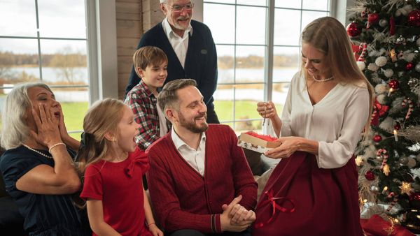 German Christmas tradition - opening presents together